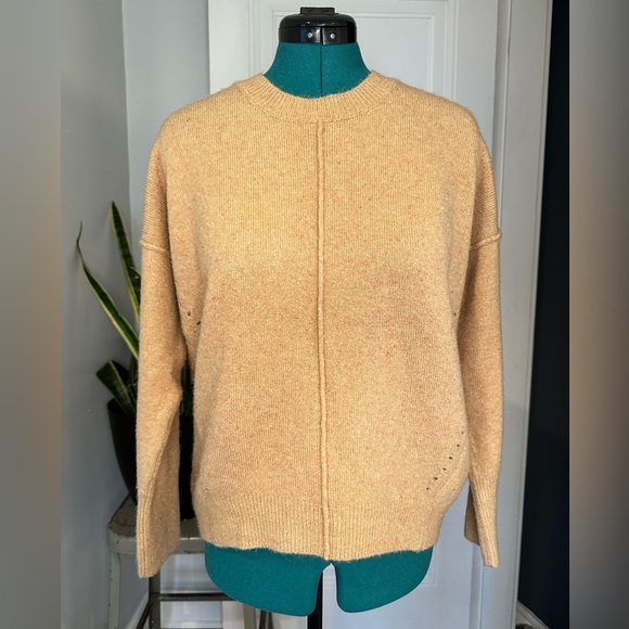 Topshop Tan Pointelle Speckled Pullover Sweater - 4 - Picture 1 of 11